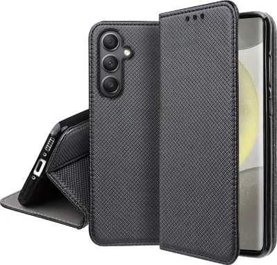 Image de Étui pour Samsung Galaxy S24 FE, type coque magnétique portefeuille + verre de protection 9H
