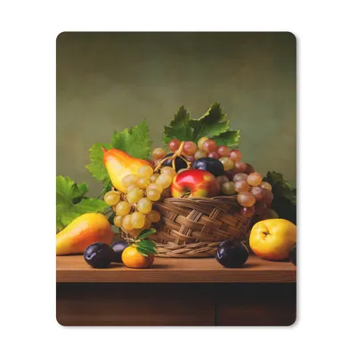 Produktbild von MuchoWow® Mauspad Mousepad Rustikal - Korb - Obst - Stilleben 30x40 cm - Mousepads - Maus Mat - Pad - Mausunterlage - Mausmatten