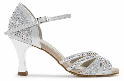 Produktbild von Dancing Queens Sparkle Shine Tanzschuhe Satin - Absatz: 7.0 cm flare - Wildleder-Sohle