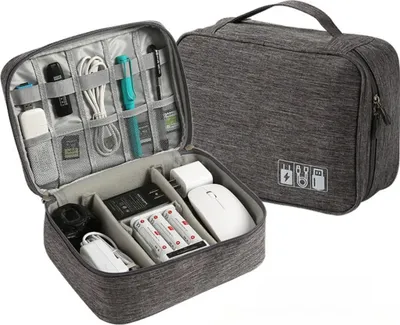 Produktbild von Reise-Organizer Tasche für Kabel, Ladegeräte & Zubehör – Elektronik Organizer wasserdicht, kompakt & robust