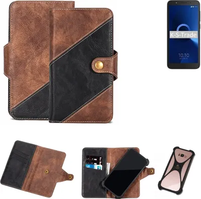 Produktbild von K-S-Trade Handy Hülle Schutz Hülle Schutzhülle Bookstyle Case kompatibel mit Alcatel 1C Single SIM Handy Cover Hülle Schutztasche 1x