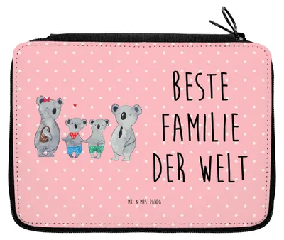 Produktbild von Mr. & Mrs. Panda Federtasche Koala Familie zwei - Rot Pastell - Geschenk, Federmäppchen, Bleistiftetui, Etui, Muttertag, Stifteetui, Federmappe, Zusammen, Koalabär