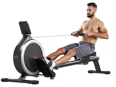 Imagen del producto de Remo ergómetro – Máquina de remo magnética – 16 niveles de resistencia – Fitness para el hogar, prácticamente silencioso