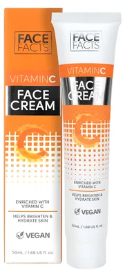 Imagen del producto de FACE FACTS Crema facial con Vitamina C 50ml - Crema hidratante vegana - Reduce arrugas y manchas