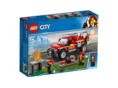 The image shows the retail packaging of a LEGO City Fire Chief Response Truck set.