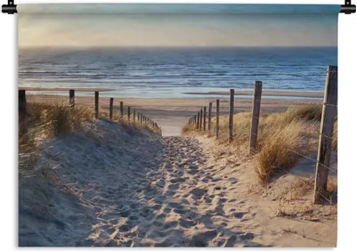 Produktbild von MuchoWow® Wandteppich Wandbehang Strand - Meer - Niederlande - Dünen - Sonne 150x112.50 cm Tapisserie Dekoration Wandtuch - Wanddecke - Wandteppiche