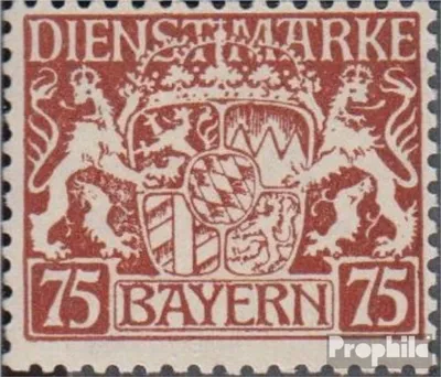 Produktbild von Briefmarken Bayern 1919 Mi D41y I, ohne Aufdruck nicht ausgegeben postfrisch Staatswappen
