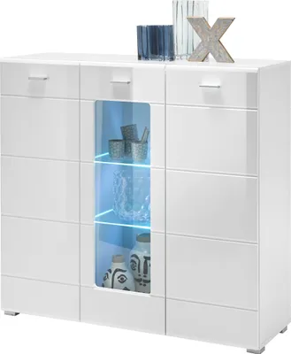 Zdjęcie produktu dla Highboard >Ella< in Weiß - 120x112x42cm (BxHxT)