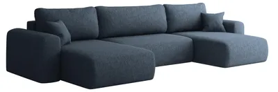 Zdjęcie produktu dla Sofa narożnik CAPRI U, z funkcją spania, do salonu, ciemnoniebieski