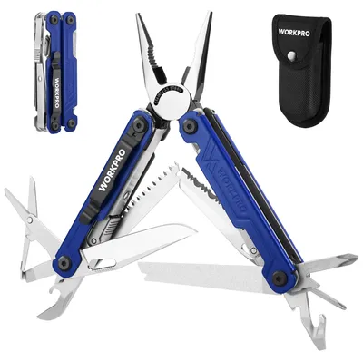 Produktbild von WORKPRO 18-in-1 Multitool Multifunktionszange, Edelstahl, Blau