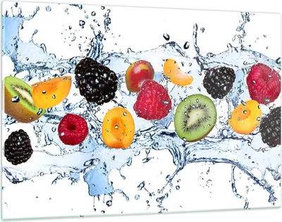 Produktbild von Bilder auf glas - Wasser Früchte frisch Essen - 120x80cm - Glasbilder - Wandbilder - Kunstdruck - zum Aufhängen bereit - Wanddekoration aus Glas - Glas Bilder - Wandbild auf Glas - GAA120x80-2675