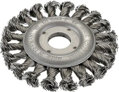 Image de Brosse ronde Osborn D115x12, alésage 22,2 mm, fil d'acier tressé 0,50 mm T23 Armature bleue