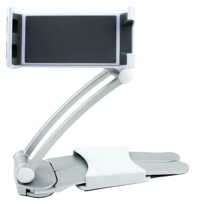Produktbild von Universal Tablet & Handy Halterung – Aluminium, 360° drehbar, Wand‑ & Tischmontage - ideal für Büro und Küche