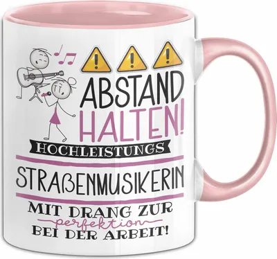 Produktbild von Straßenmusikerin Tasse Geschenk Lustig Abstand Halten Hochleistungs-Straßenmusikerin Mit Drang Zur Perfektion Bei Der Arbeit (Rosa)