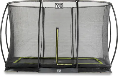 Image de EXIT Silhouette Trampoline 244x366cm – avec Filet de sécurité – Enterré – Rectangulaire – Noir