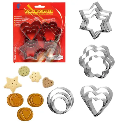 Produktbild von Keksausstecher Set - 12-teilig - Zum Backen von Plätzchen und Keksen - Edelstahl