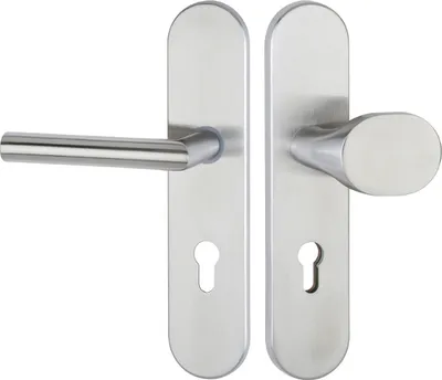 Produktbild von Hermat Langschild-Garnitur 1802 BASIC 02 (Ausführung: Klinke-Knauf, Entfernung: 72 mm) Ausführung: Klinke-Knauf Entfernung: 72 mm