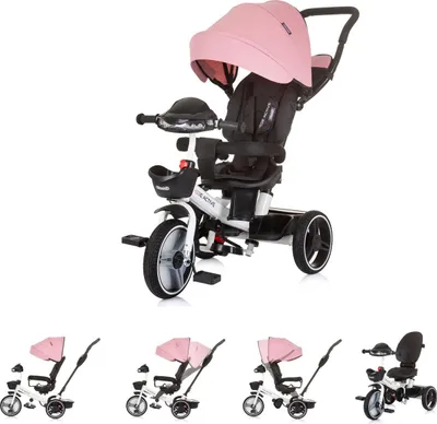 Produktbild von Chipolino Tricycle Dreirad Be Active 2 in 1 Sitz drehbar Musik Licht drehbar rosa