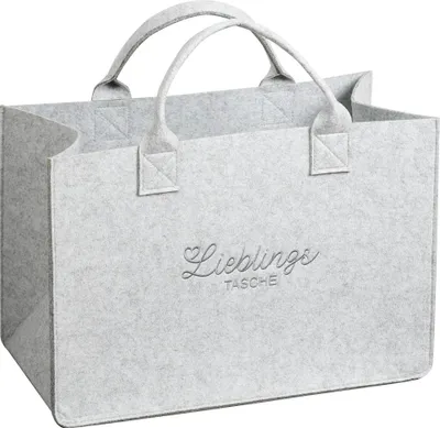 Produktbild von KESPER 17551 Tasche in Filz-Optik, 50 x 25 x 34 cm, Polyester, hellgrau