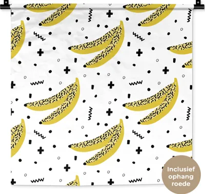 Produktbild von MuchoWow® Wandteppich Wandbehang Sommer - Design - Bananen 60x60 cm Tapisserie Dekoration Wandtuch - Dekorationen - Wand Decke
