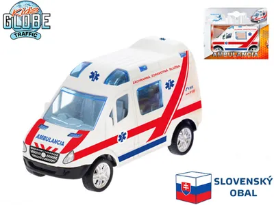 Obrázek produktu pro Kids Globe Traffic auto slovenská ambulance 8cm kov zpětný chod v krabičce
