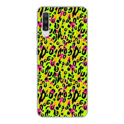 Produktbild von MuchoWow® Handyhülle Schutzhülle Hülle für Samsung Galaxy A70 Tierprint - Panther - Neon - Gelb Silikon Softcase Handy Hülle - Schutzhaube