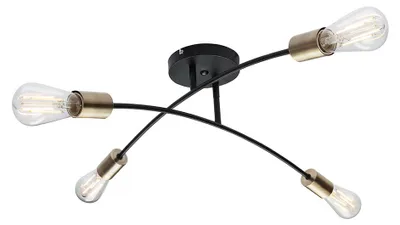 Produktbild von Deckenleuchte, Messing, schwarz, rund, D 70 cm