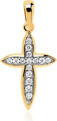 Produktbild von Kreuz Anhänger aus 333er Gold (8K Echtgold) mit Zirkoniabesatz GP0284