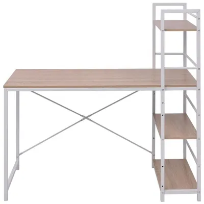 Image de Bureau avec bibliothèque à 4 étagères en chêne