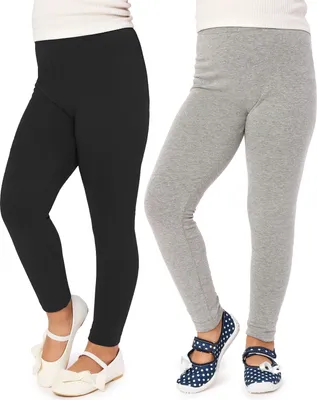 Produktbild von Merry Style Mädchen Lange Leggings aus Viskose 2 Pack MS10-130 (Schwarz/Melange (2Pack), 146 cm)