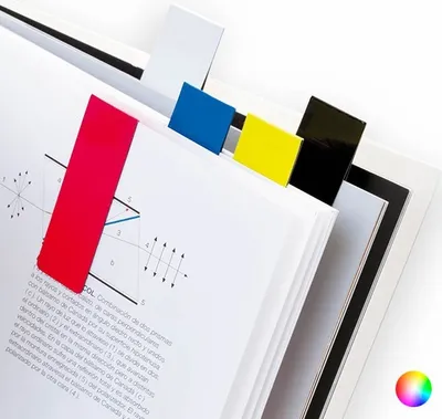 Produktbild von GKA 6 Stück magnetische Lesezeichen beschreibbar Markierung Unterlagen Bücher Magnet Seitenmarker weiß gelb und rot