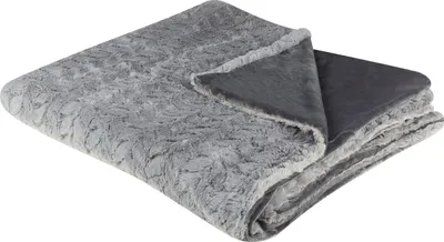 Zdjęcie produktu dla BELIANI Koc szary poliester 200 x 220 cm miękki futrzasty narzuta na łóżko dekoracyjna