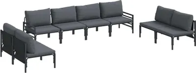 Immagine prodotto di vidaXL Set di divani da giardino con cuscini 8 pezzi in acciaio nero