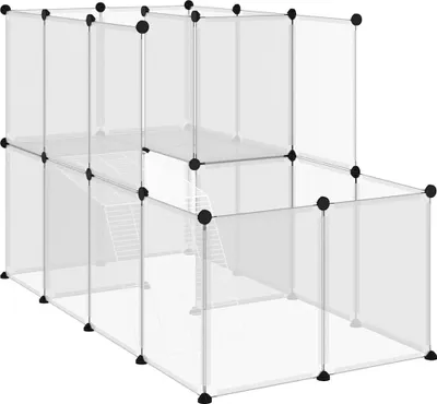 Obrázek produktu pro vidaXL Klec pro malá zvířata Transparentní 142x74x93 cm PP a ocel