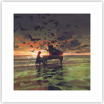Produktbild von Poster - Poster ohne Rahmen - Klaviermusik - 30x30 cm - Wand Bild - Wanddeko - Wandbilder - Kunstposter - Wandposter - Bilder - Kunstdruck - Wanddekoration - Wandbild - P2XAC30x30-3911