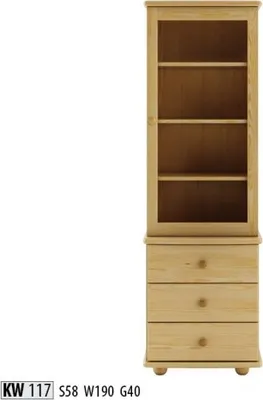 Obrázek produktu pro Vitrine Wohnzimmer Möbel Holz Vitrinen Glas Schrank Regal Anrichte Massive