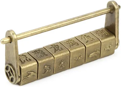 Produktbild von Retro Zink Vintage Antikes Chinesisches Vorhängeschloss für Schmuckkästchen