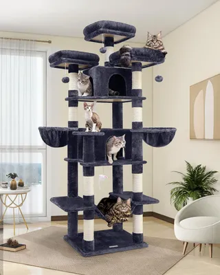 Obrázok produktu pre F80, Kasteel Kattenboom, 204 cm, hojdacia sieť, domček pre mačky, vhodný pre 2-3 mačky