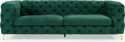 Casa Padrino Chesterfield Luxus Sofa Grün Gold Luxury Lounge Green Gold Furniture Möbel