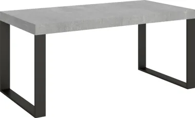 Produktbild von Ausziehbarer Tisch 200/460x90 cm Tecno Premium Beton mit anthrazitfarbenen Beinen
