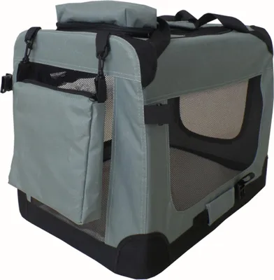 Produktbild von Faltbare Hundebox Transporttasche Transportbox Auto für Katze Hunde Große Kleine Box Bag Bed Decke Klein Auto Transport 7 Größen Taschen Fünf Farben Petigi, Farbe:Grau, Größe:L (70 x 52 x 51 cm)