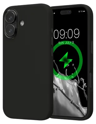 Produktbild von kwmobile Silikon Case für Apple iPhone 17 Hülle - kompatibel mit MagSafe, Handyhülle mit Magnetring, Mikrofaserfutter und Metall-Kamerarahmen in