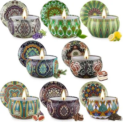 Image de Coffret de bougies parfumées, différents parfums, coffret cadeau
