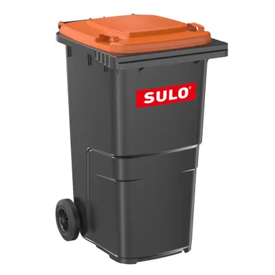 Produktbild von Mülltonne 240 Liter SULO CITYBAC CLASSIC Grau mit Deckel Orange | Der Standard | Deutsche Straßenstellung