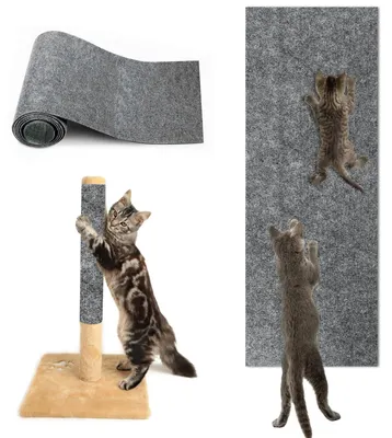 Imagen del producto de Alfombrilla autoadhesiva para gatos, 200 x 40 cm, gris claro, panel rascador para gatos