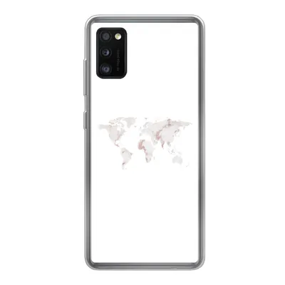 Produktbild von MuchoWow® Handyhülle Schutzhülle Hülle für Samsung Galaxy A41 Weltkarte - Marmor - Karte Silikon Softcase Handy Hülle - Mobiltelefon