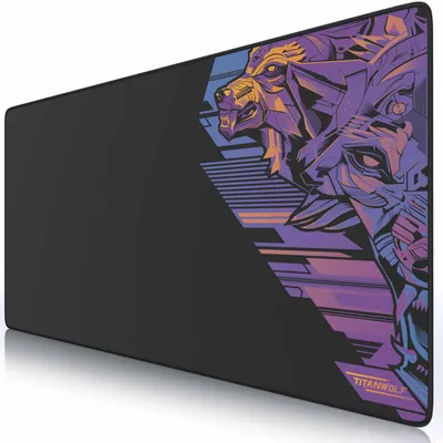 Zdjęcie produktu dla Titanwolf Gaming Mouse Pad XXL, 900 x 400 x 3 mm, podkładka na biurko, zmywalna, antypoślizgowy spód, szybkość i precyzja, Vector Gradient