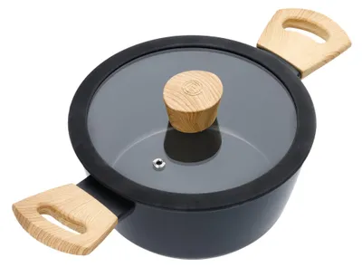 Kochtopf 20 cm mit Deckel, Antihaft, Aluminium, für Induktion