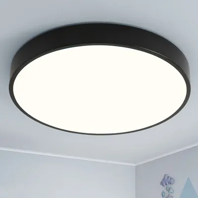 Produktbild von Natsen 24W LED Deckenlampe Deckenleuchte Ultraslim 30x30x4cm (Schwarz) für Wohnzimmer Schlafzimmer Küche Büro Diele Flur
