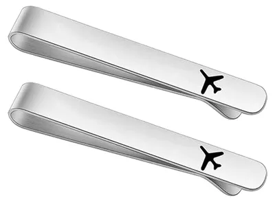 Produktbild von 1/2/3/4/5 Krawattenklammern im Flugzeugmuster, 304 Titanstahl, , für Geschäftstreffen, Hochzeiten und den Alltag.